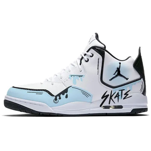 Jordan Courtside 23 Slip Resistant Abrasion Resistant Cushioning Mid top Vintage Basketball Shoes Men's White