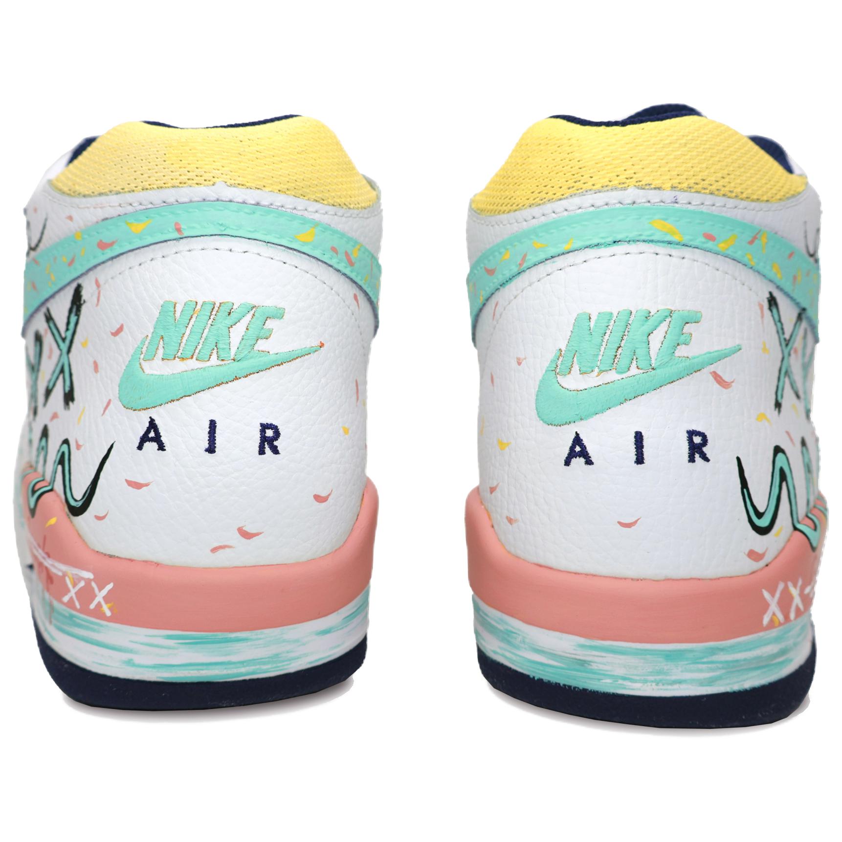 Nike Flight Legacy Mid top Basketball Shoes Unisex White Cyan