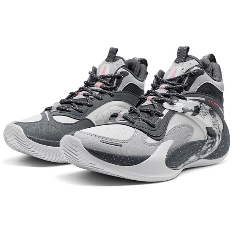 XTEP Wind TD Cushioning Slip Resistant High top Basketball Shoes Men’s Gray Black