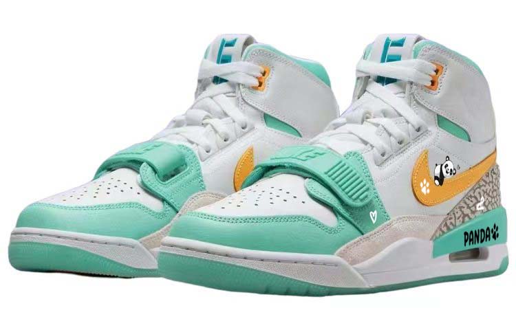 Jordan Legacy 312 Cushioning Abrasion Resistant Breathable High top Vintage Basketball Shoes Men’s White Green