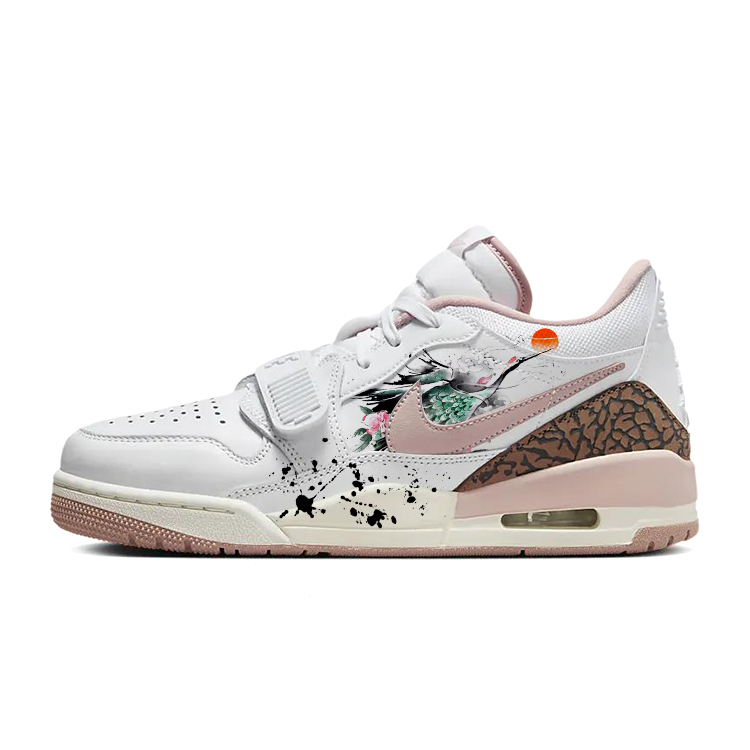 Jordan Legacy 312 Slip Resistant Abrasion Resistant Low top Vintage Basketball Shoes Women’s White Pink