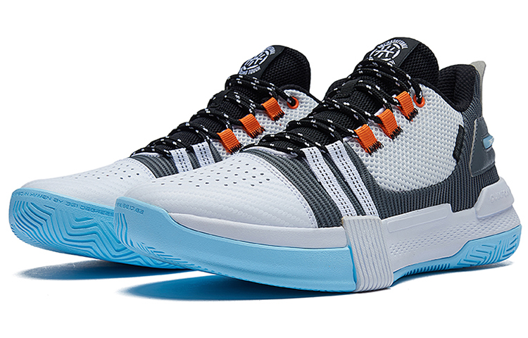 361° Burning War Abrasion Resistant Slip Resistant Low top Basketball Shoes Men’s White Gray
