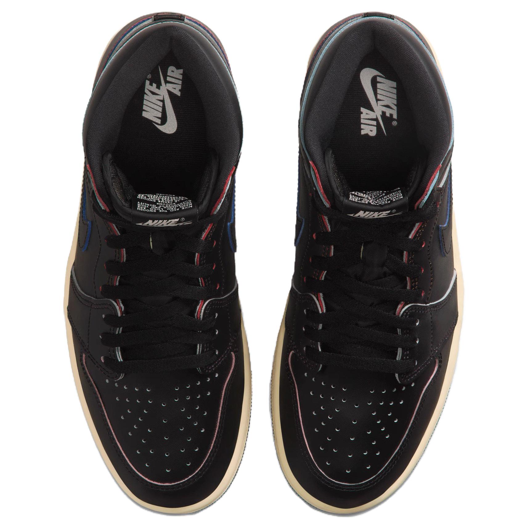 Jordan Air Jordan 1 High top Vintage Basketball Shoes Men’s Black Asian Version