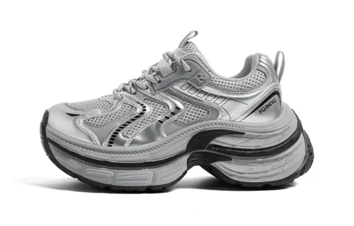 Global HUANQIU double bottom, comfortable and versatile, heightening sports and leisure, non-slip, wear-resistant, breathable and lightweight, low-top dad shoes, women's style