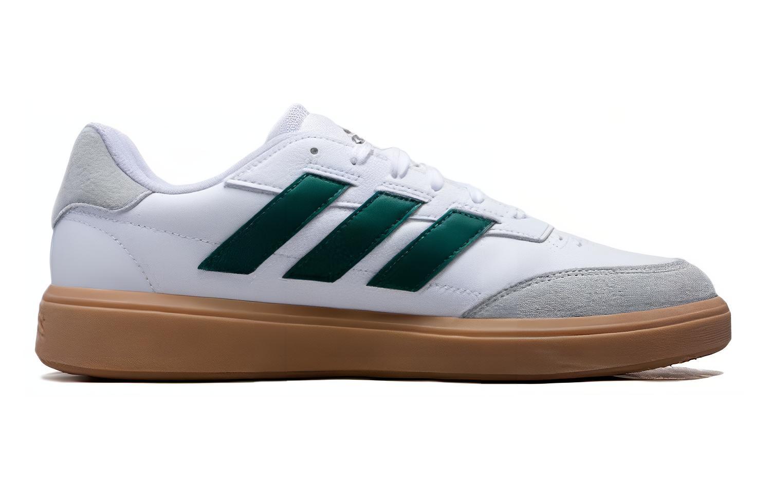 Adidas COURTBLOCK Comfortable Abrasion Resistant Breathable Low top Tennis Shoes Men's White Green
