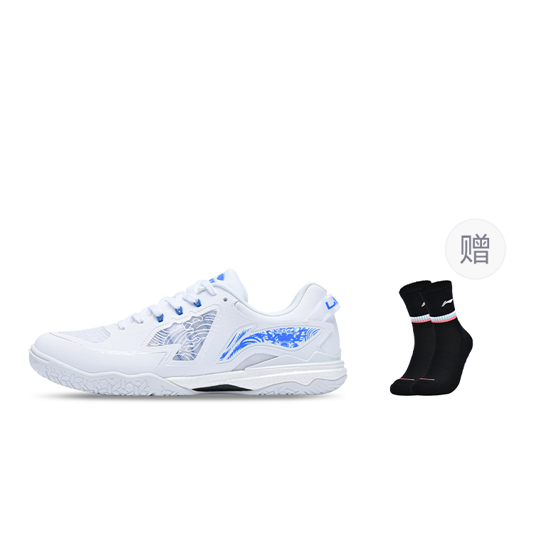 Li Ning Kirin 3.0 Cushioning, Wear Resistant Low top Table Tennis Shoes Unisex White Blue