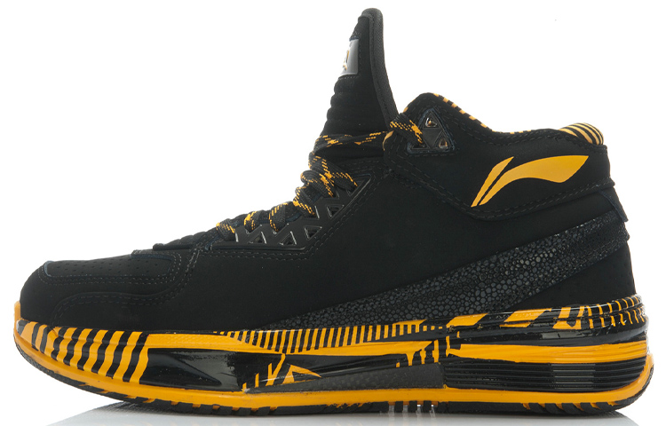 Li Ning WOW 2 Cushioning Abrasion Resistant Rebound Low top Basketball Shoes Men’s Black Yellow