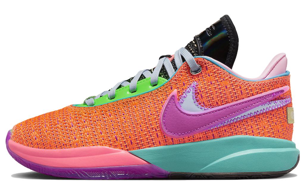 Nike LeBron 20 Choosen 1 round head lace, non-slip and wear-resistant, low top basketball shoes, men's orange