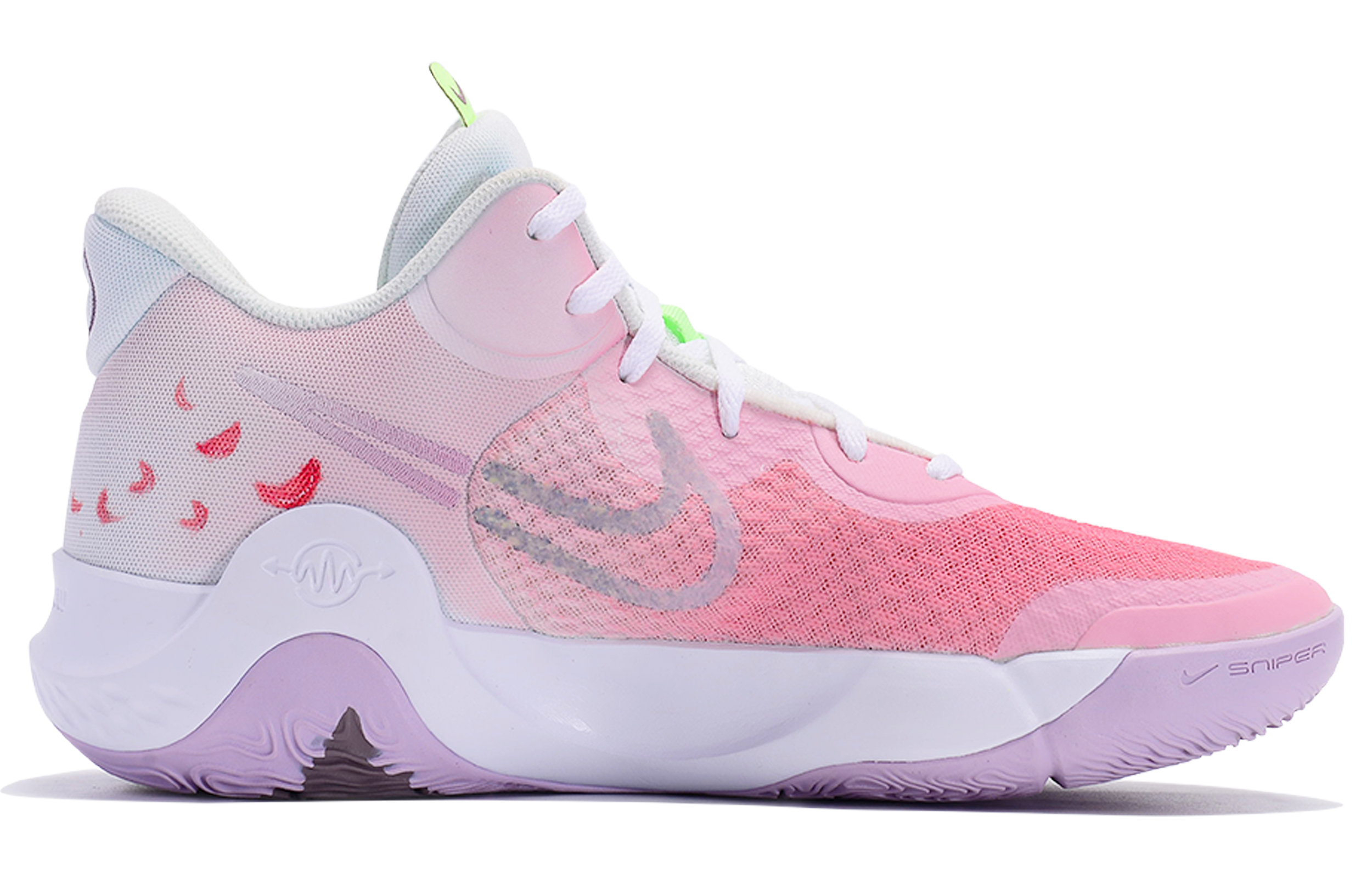 Nike KD Trey 5 IX Cushioning Slip Resistant Abrasion Resistant Mid top Vintage Basketball Shoes Unisex White Pink