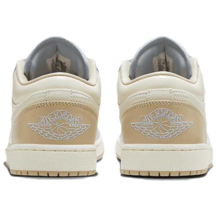 Jordan Air Jordan 1 Slip Resistant Abrasion Resistant Low top Vintage Basketball Shoes Unisex White Brown