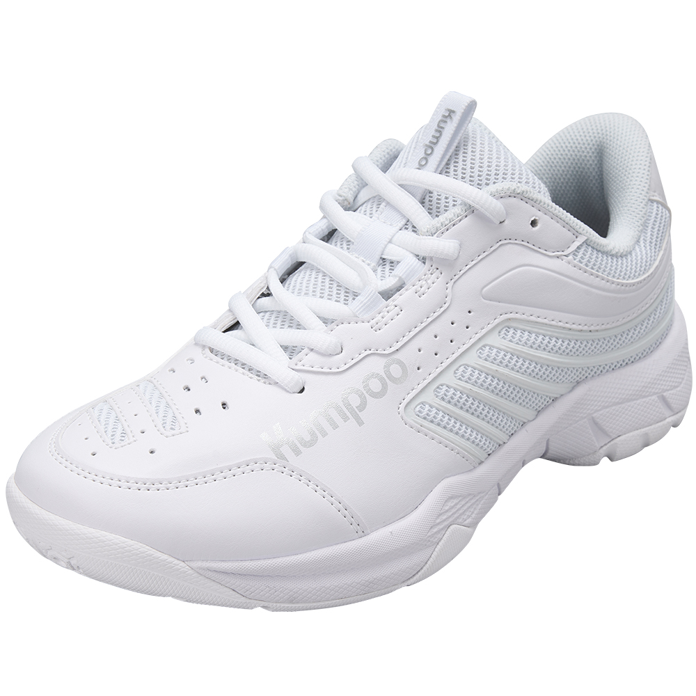 KUMPOO Versatile Cushioning Slip Resistant Breathable Coverage Support Low top Badminton Shoes Unisex White