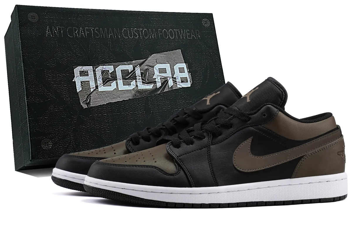 Jordan Air Jordan 1 Lightweight Low top Vintage Basketball Shoes Unisex Mocha