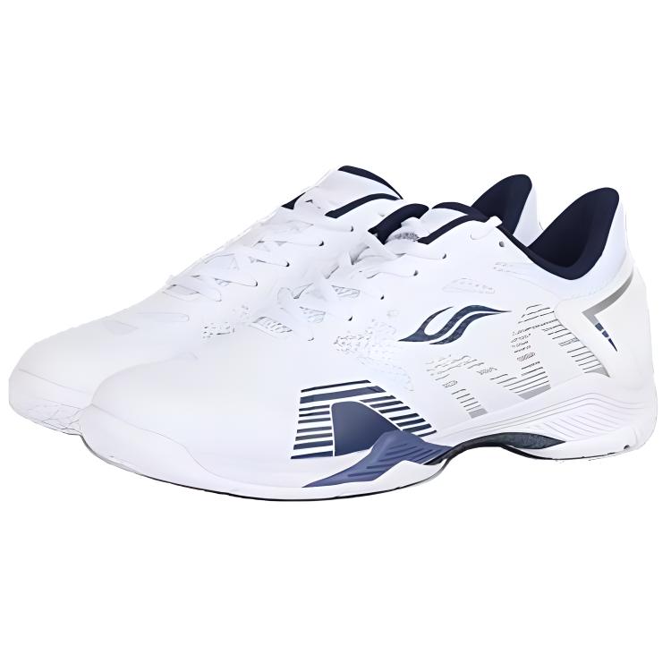 BONNY Cushioning Slip Resistant Abrasion Resistant Low top Badminton Shoes Unisex White Blue