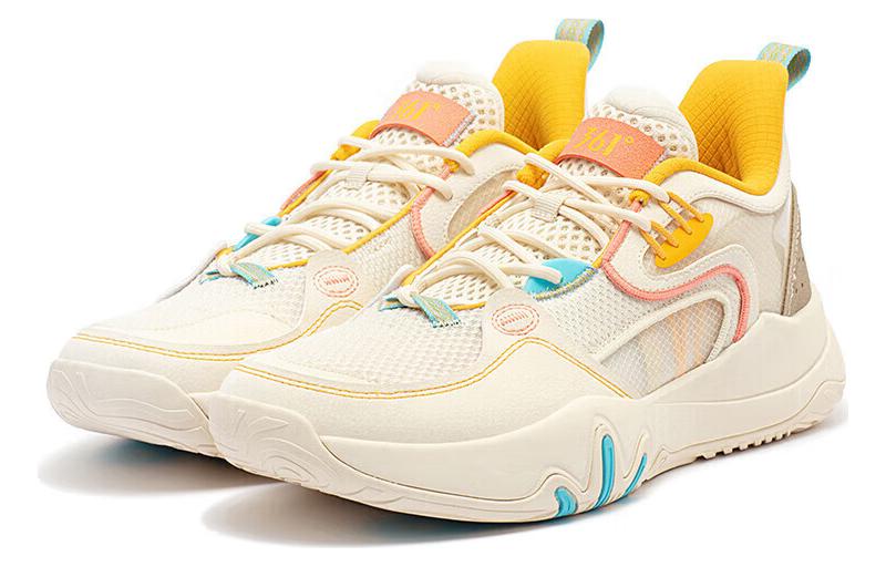 361° LAVA Cushioning Slip Resistant Abrasion Resistant Low top Basketball Shoes Men’s Beige Yellow
