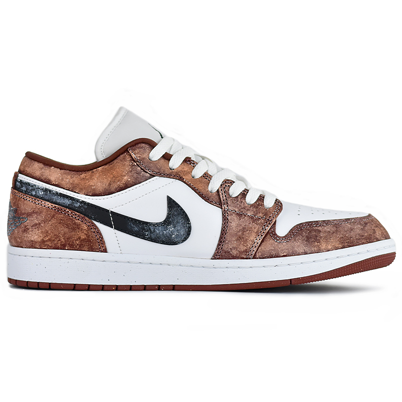 Jordan Air Jordan 1 Low top Vintage Basketball Shoes Unisex Brown Red
