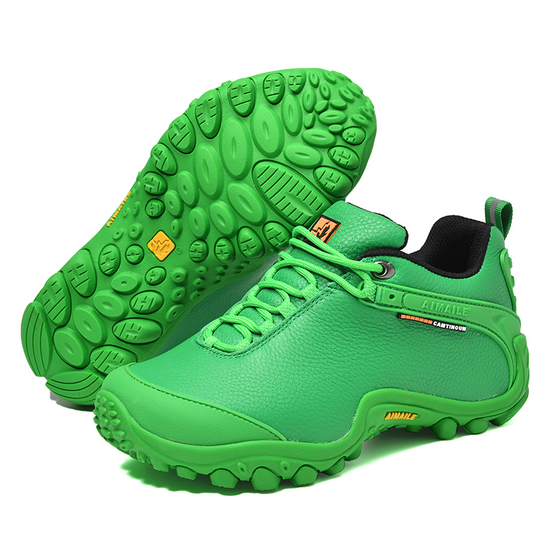 MODE FULL Cow Leather Cushioning Slip Resistant Abrasion Resistant Waterproof And Breathable Lightweight Low top