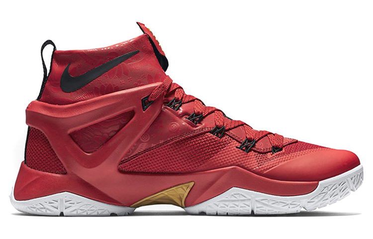 Мужские баскетбольные кроссовки Nike Ambassador 8 (красно-белые) — фото 2