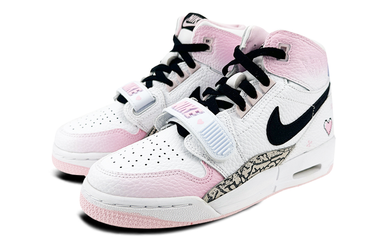 Jordan Legacy 312 High top Vintage Basketball Shoes GS White Pink