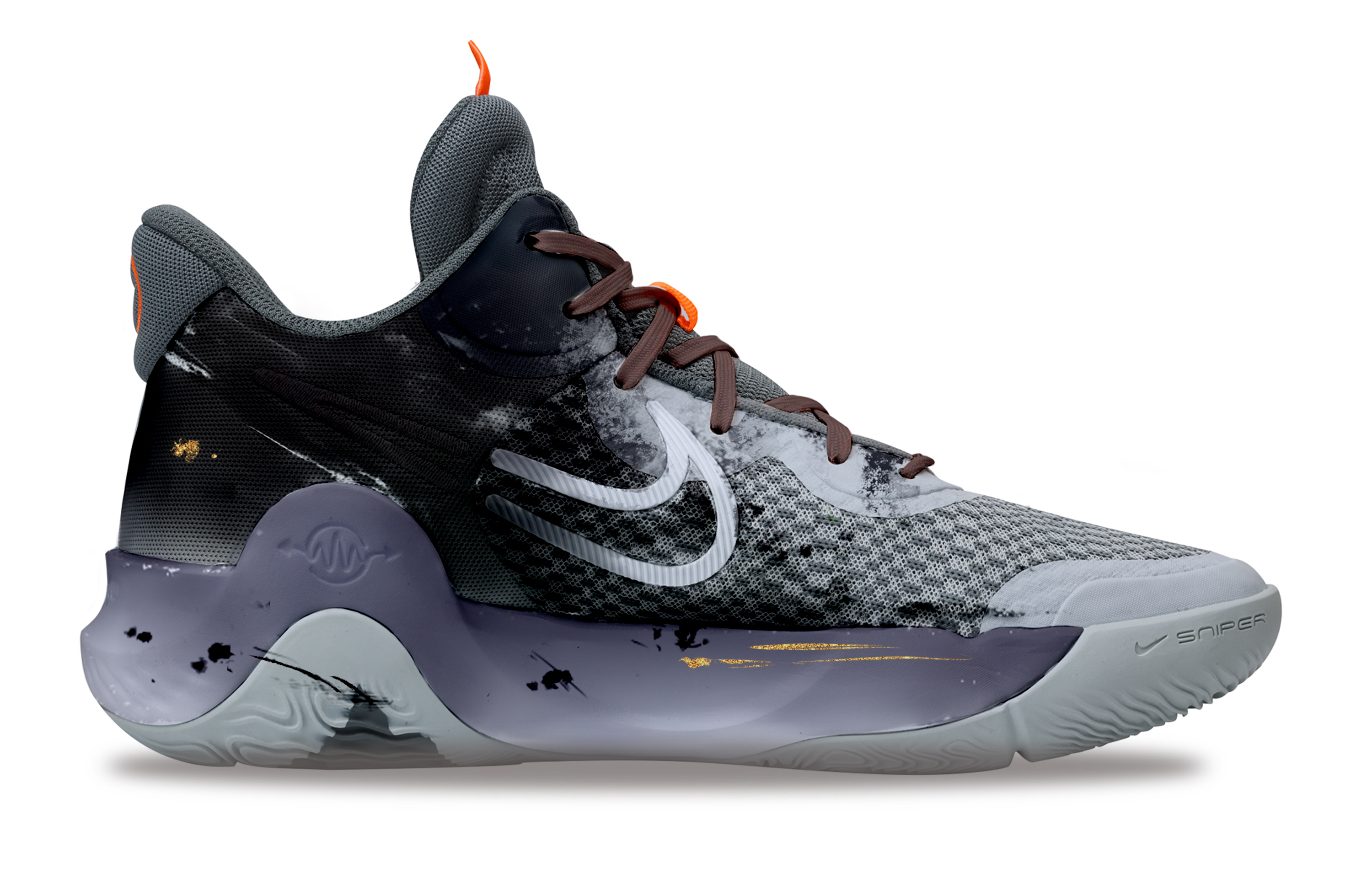 Nike KD Trey 5 IX Cushioning Slip Resistant Abrasion Resistant Mid top Basketball Shoes Unisex Black Gold