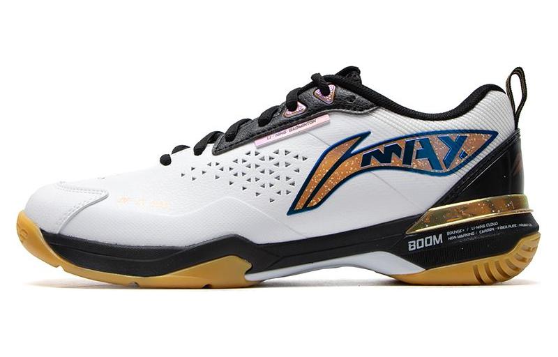LiNing Blade Max rubber boyish feel comfortable and versatile breathable low top badminton shoes men and women same style white/black