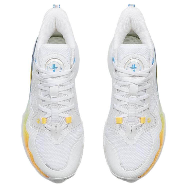 XTEP Slip Resistant Abrasion Resistant Mid top Basketball Shoes Men’s White Blue