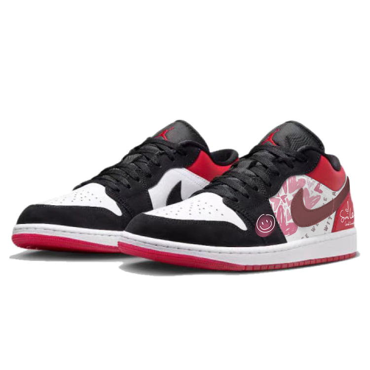Jordan Air Jordan 1 Low top Vintage Basketball Shoes Unisex Red