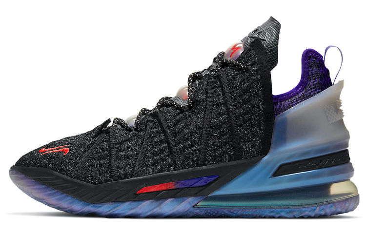 Nike Lebron 18 Mbappe Low-top Practical basketball shoes Men's black blue purple