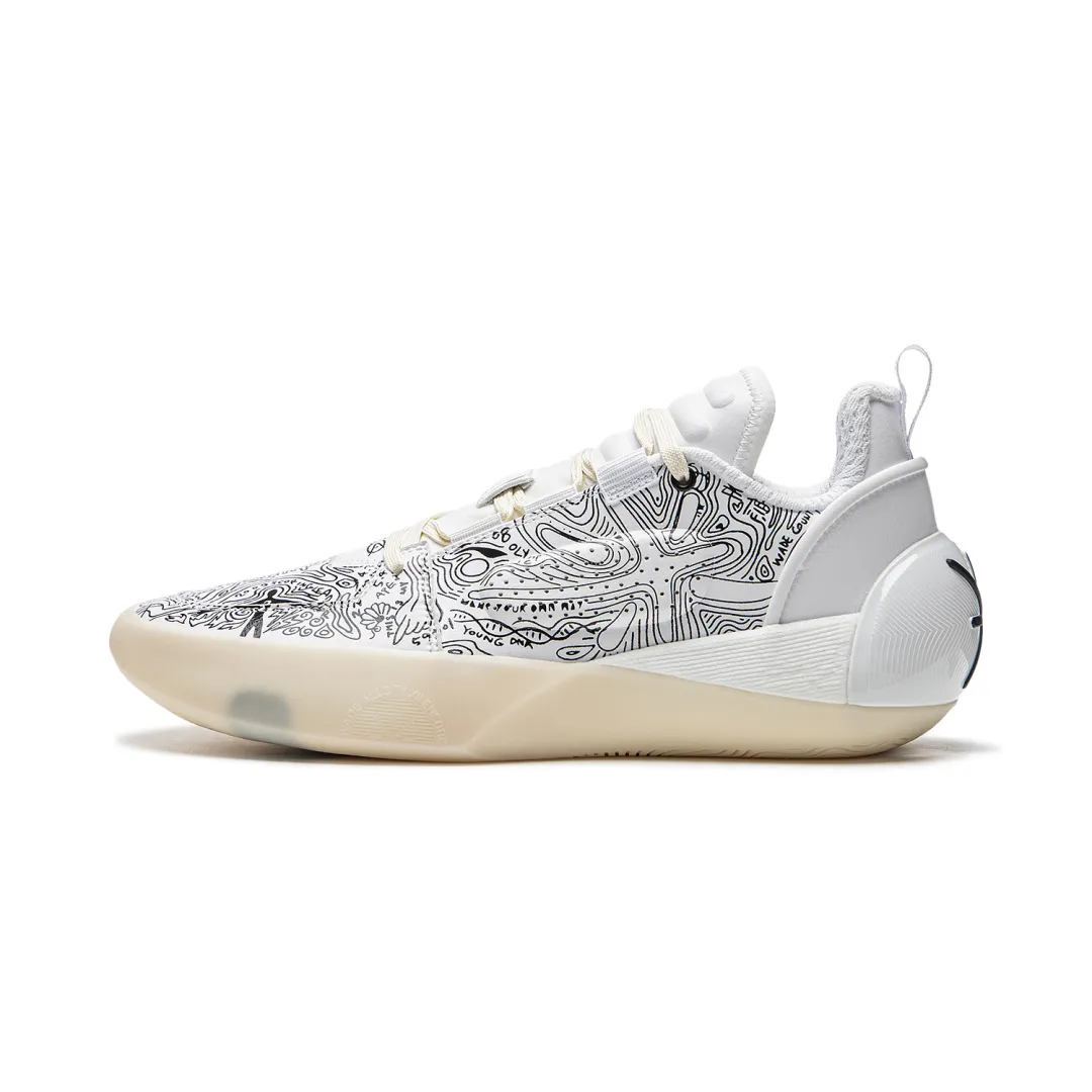 Li Ning All City 12 Encore Basketball Shoes Men's Low Top White Black
