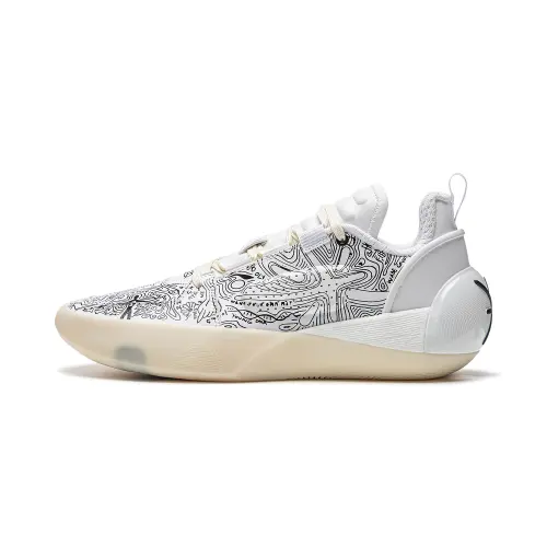Li Ning All City 12 Encore Basketball Shoes Men's Low Top White Black