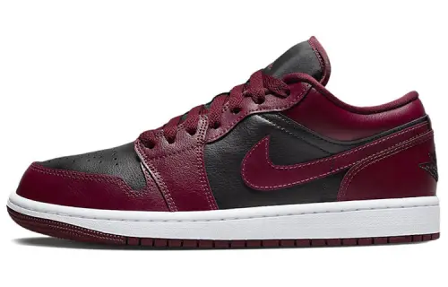 Jordan Air Jordan 1 low leather shock-absorbing non-slip wear-resistant low-top retro basketball shoes women's black red