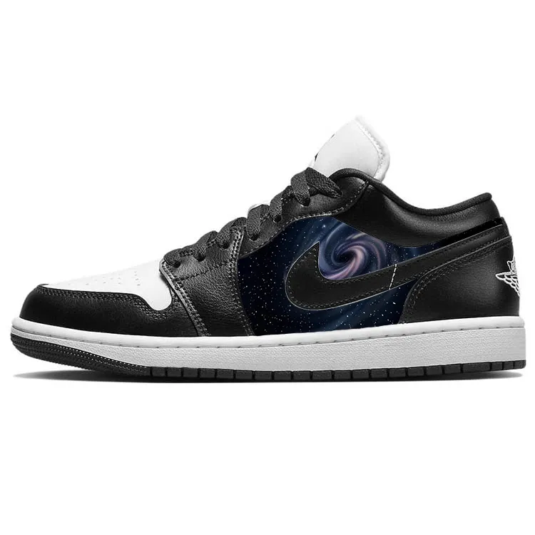 Jordan Air Jordan 1 Cushioning Slip Resistant Low top Vintage Basketball Shoes Women's Black Gray