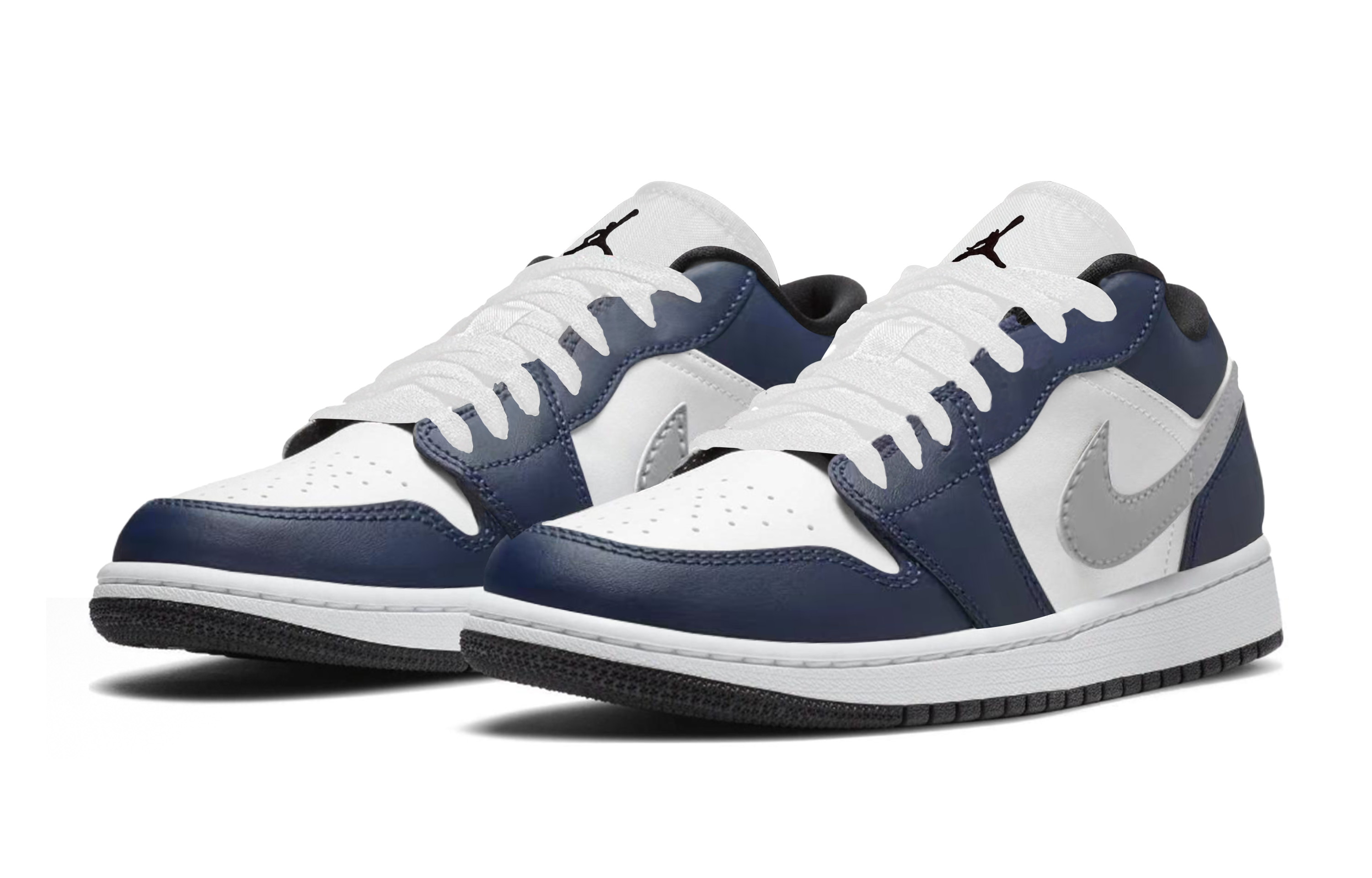 Jordan Air Jordan 1 Abrasion Resistant Abrasion Resistant Low top Skateboard Shoes Unisex White Blue