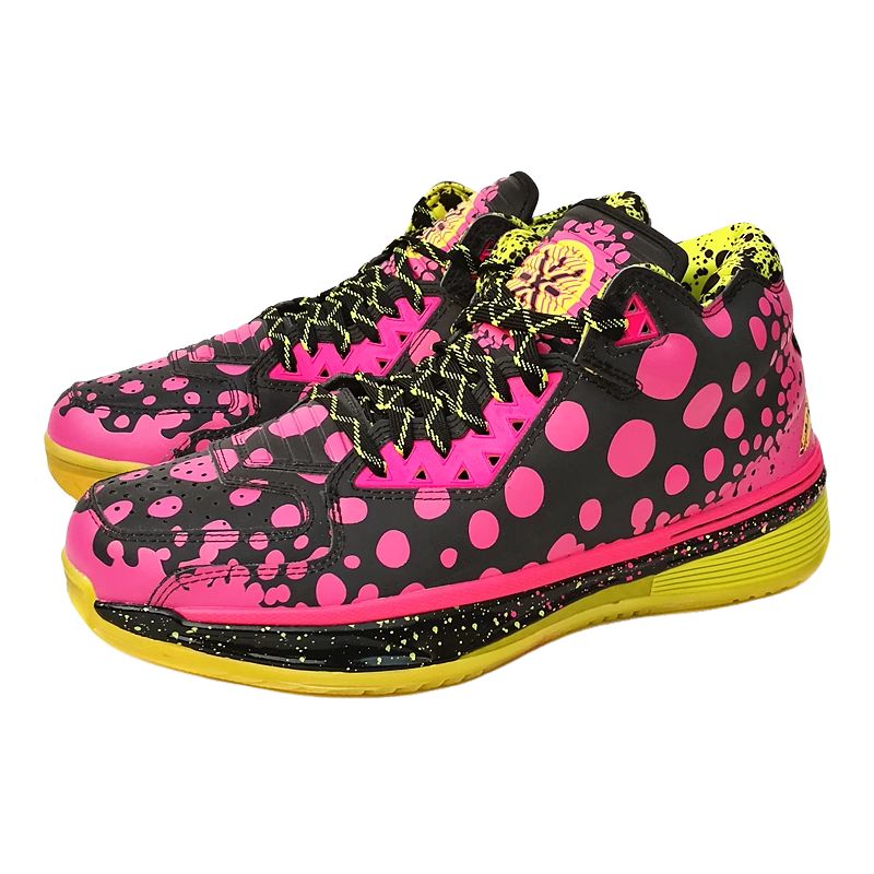 Li Ning WAY OF WADE Slip Resistant, Abrasion Resistant, Rebound Mid top Basketball Shoes Men’s Black Pink Yellow