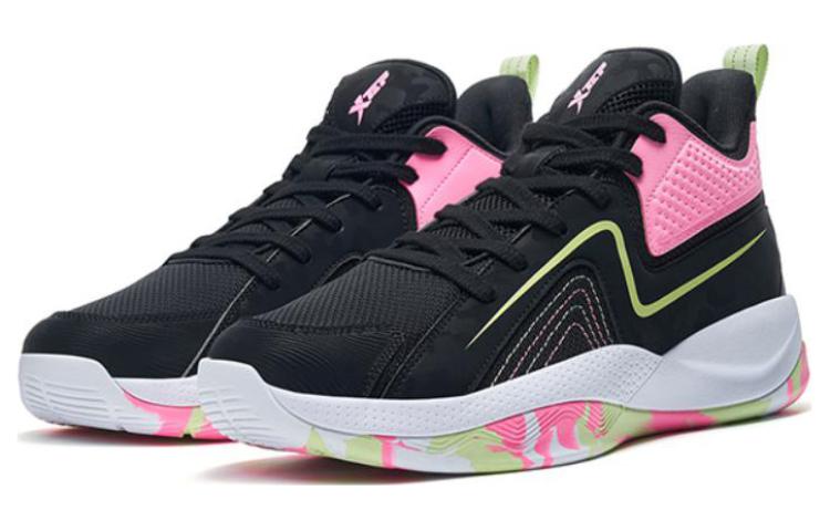 XTEP Textile, Synthetic Leather Slip Resistant Abrasion Resistant Low top Performance Basketball Shoes Men’s