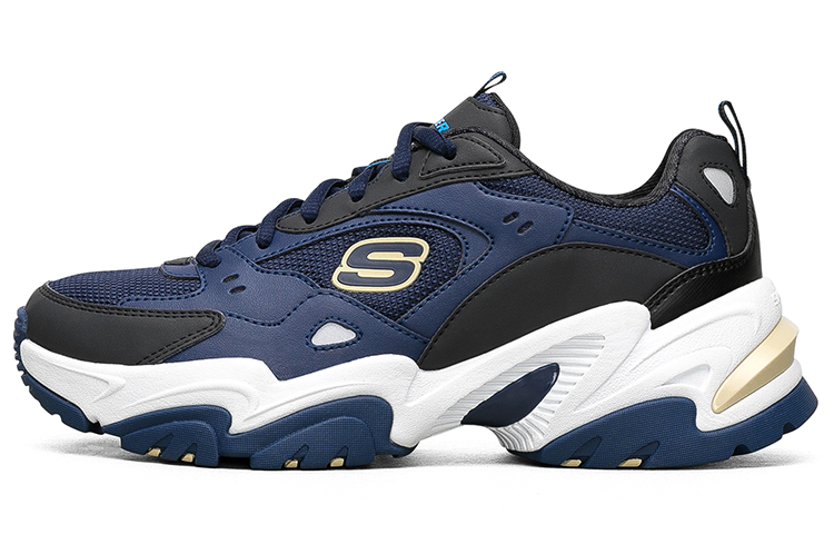 One Punch Man x Skechers Stamina V2 synthetic leather fabric One Punch Man joint low-top dad shoes women's blue and black Genos