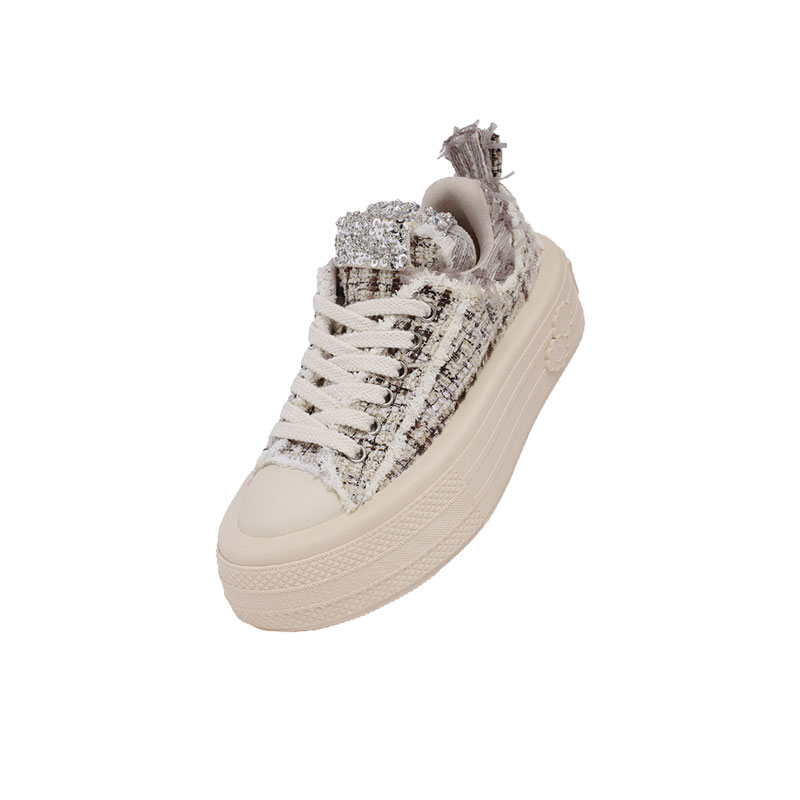 Foreshadow Double Uni 1.0 Platform Low top Canvas Shoes Women's Caramel Champagne