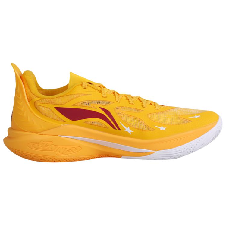 Li Ning SONIC 12 PE Edition Cushioning, Wear Resistant Low top Basketball Shoes Men’s Yellow White