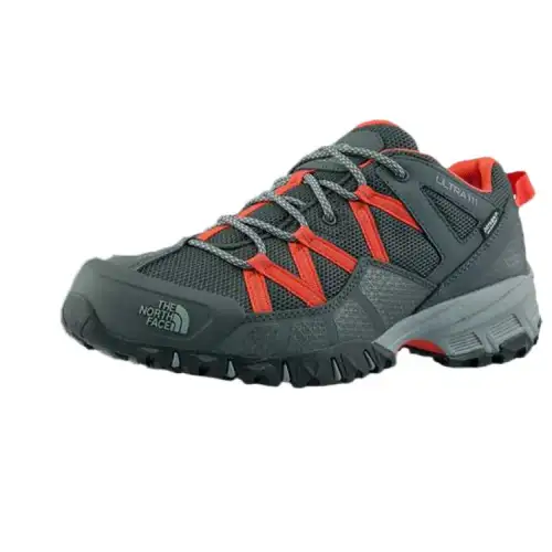 THE NORTH FACE Abrasion Resistant Low top Hiking Shoes Men's Gray Red