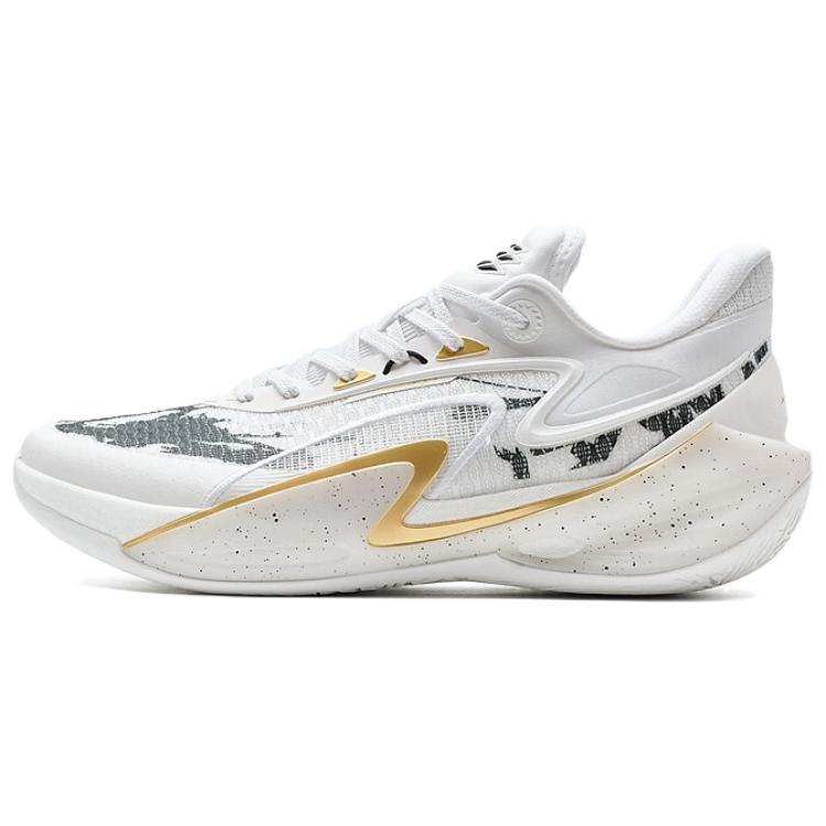 XTEP Cushioning Abrasion Resistant Lightweight Low top Basketball Shoes Men’s White Black