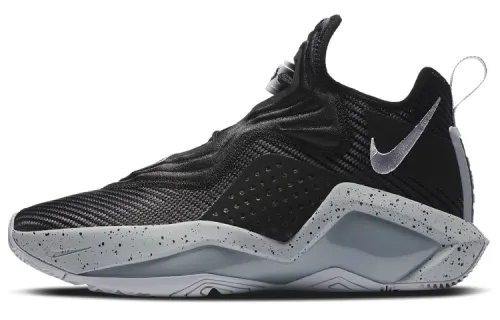 Nike Zoom soldier 14 LeBron Team soldier 14 shock-absorbing, non-slip, wear-resistant, wrapped support, mid-top practical basketball shoes, same style for men and women, dark gray and black, foreign version