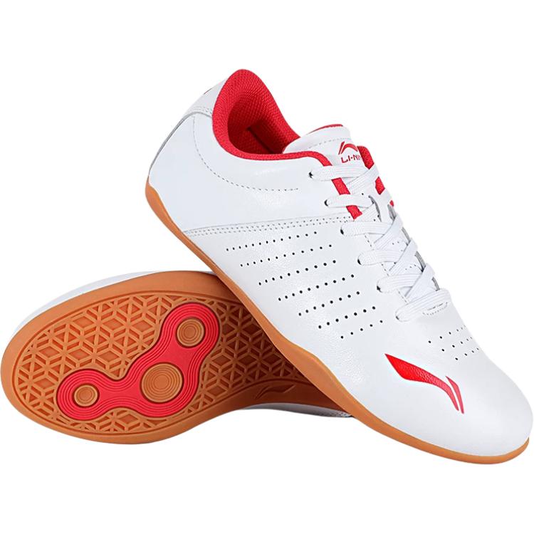 Li Ning Tai Chi Slip Resistant Abrasion Resistant Low top Training Shoes Unisex White Red