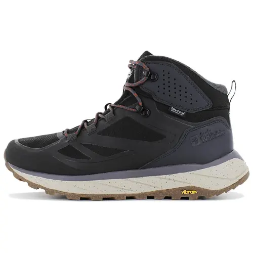 Jack Wolfskin Slip Resistant Abrasion Resistant High top Mountaineering & Hiking Shoes Men's Gray