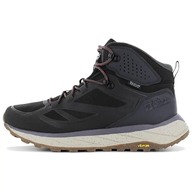 Jack Wolfskin Slip Resistant Abrasion Resistant High top Mountaineering & Hiking Shoes Men's Gray