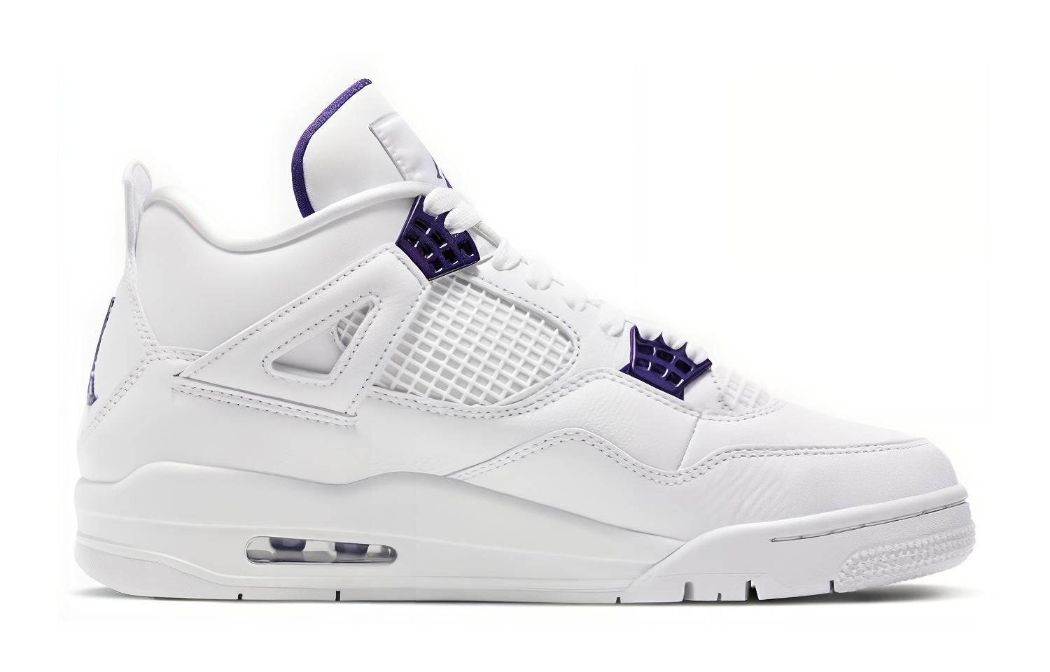 Кроссовки Jordan Air Jordan 4 Retro Purple Metallic (бело-фиолетовые) — Белый / фиолетовый — фото 2