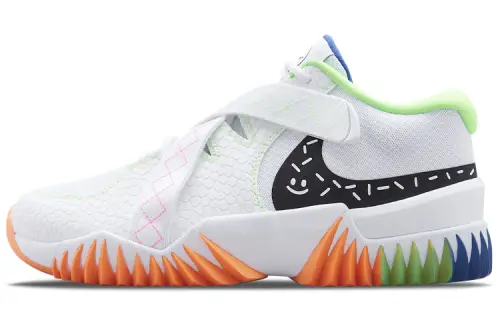 Nike Zoom Court Dragon Fabric Synthetic Leather TPU Shock Absorbing, Anti-slip, Wear-resistant Wrap Support Low Top Practical Basketball Shoes Men's White Rainbow