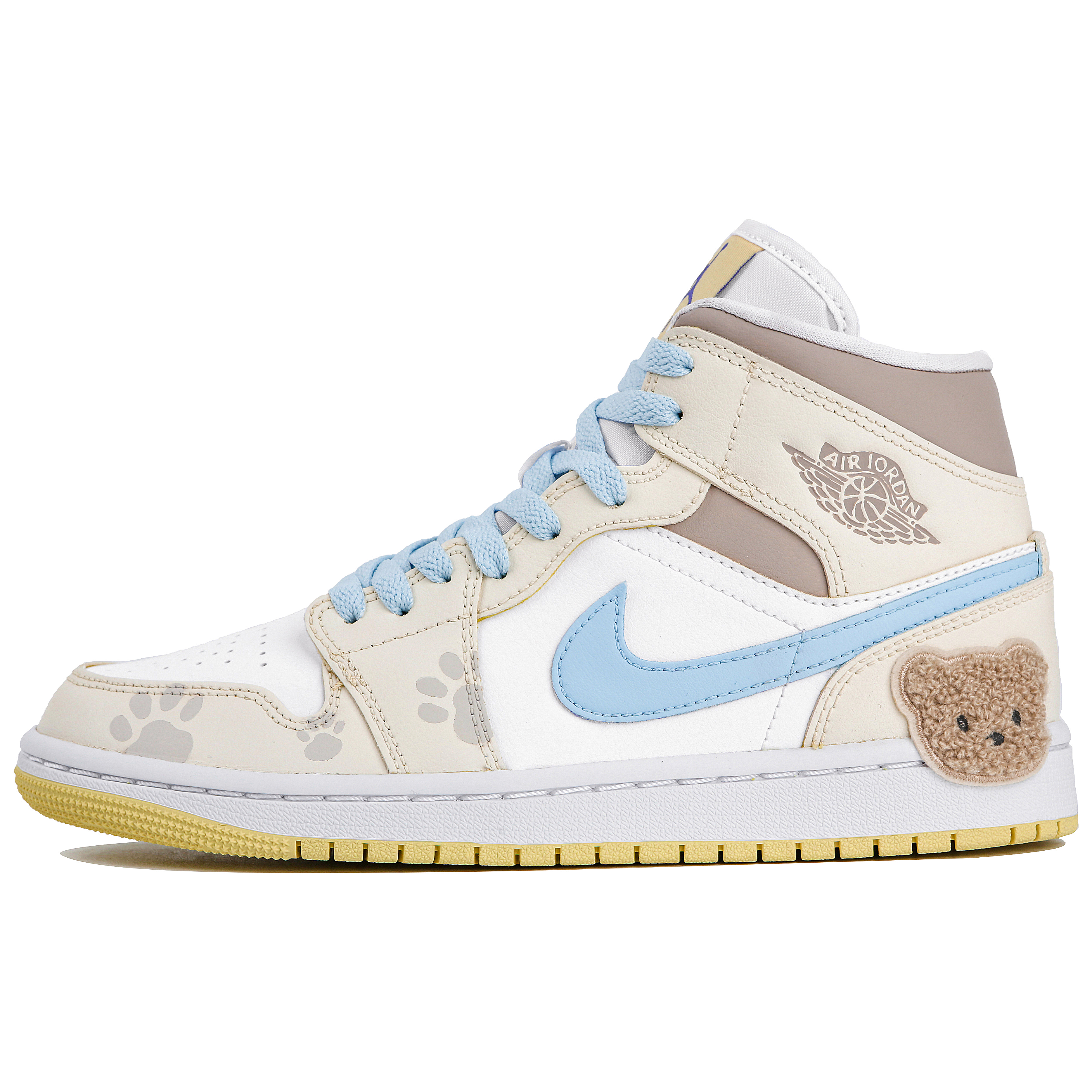 Jordan Air Jordan 1 High top Vintage Basketball Shoes Women’s White Yellow