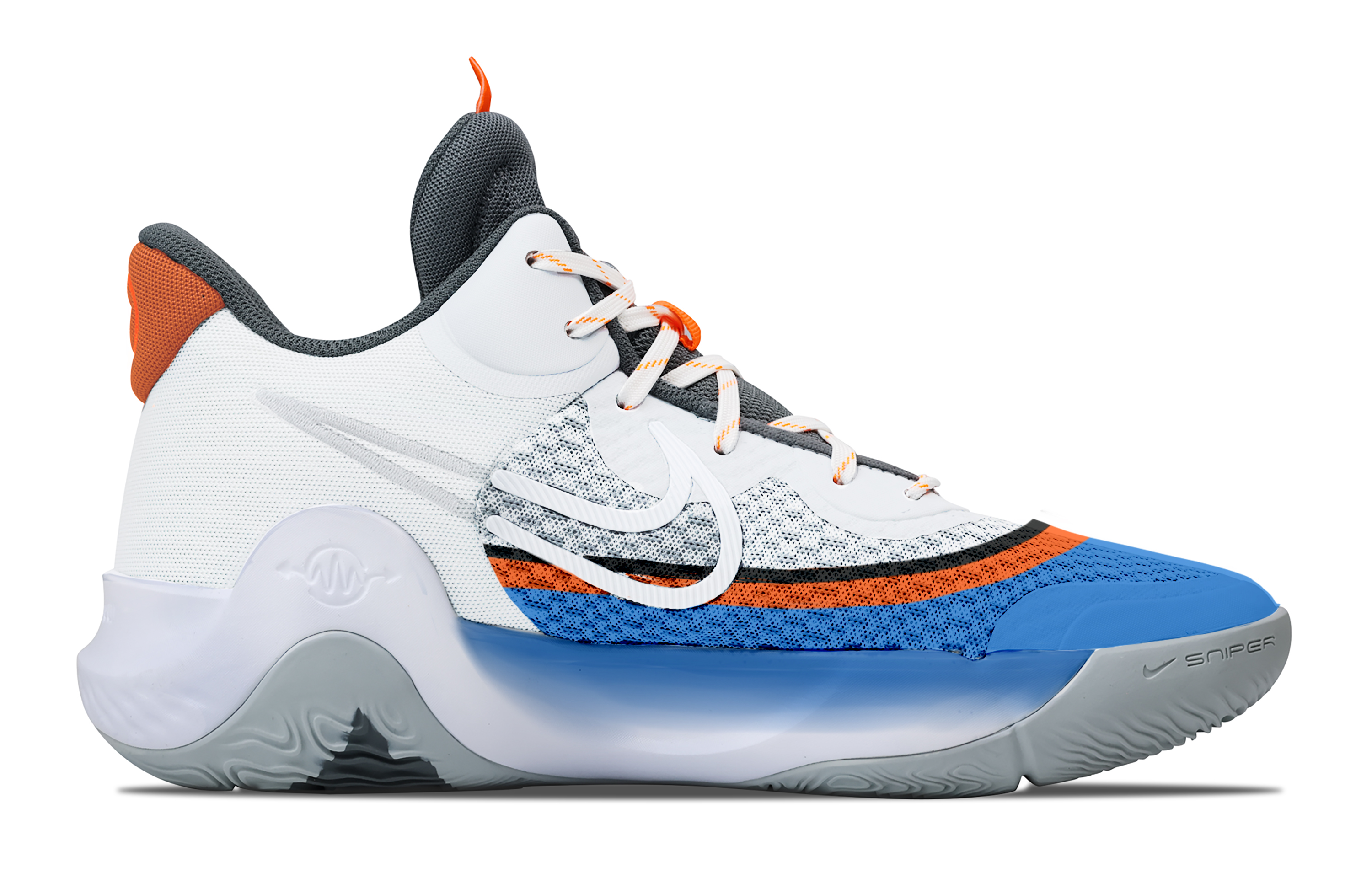 Nike KD Trey 5 IX Thunderous And Vast Cushioning, Wear Resistant Mid top Basketball Shoes Unisex Gray Blue Orange