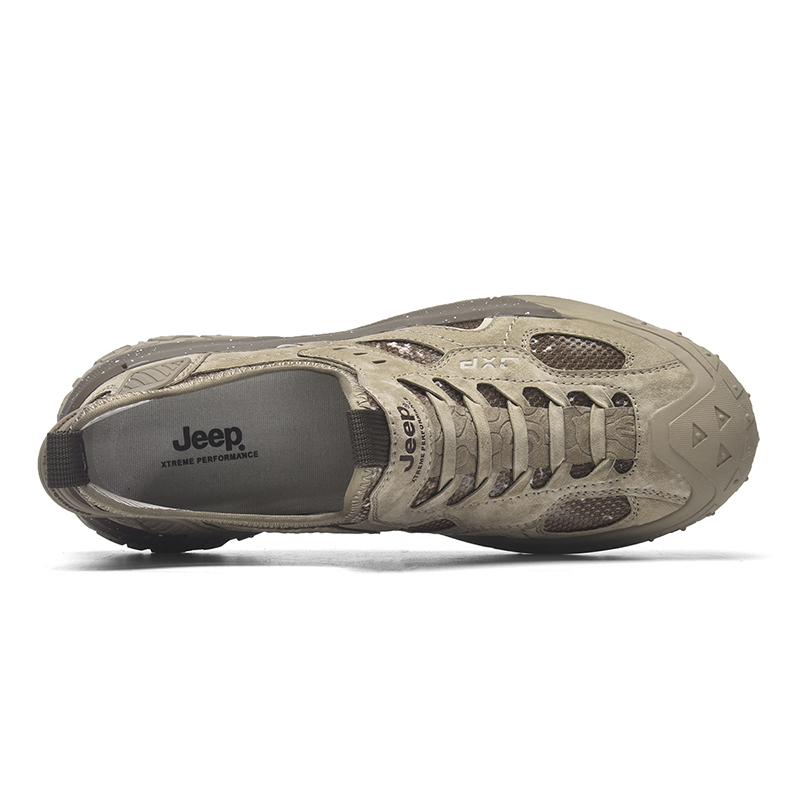 Jeep Fabric Low top Outdoor Hiking Shoes Men’s Khaki