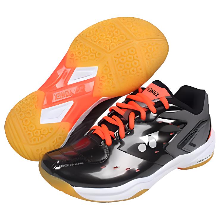 YONEX Cushioning Breathable Cushioning Breathable Low top Badminton Shoes Unisex Black Orange