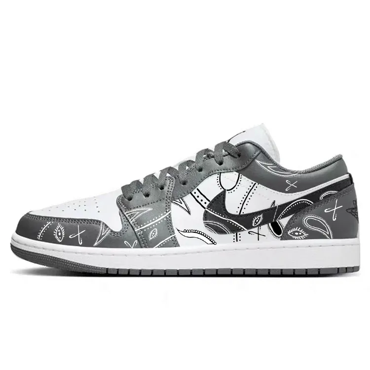 Jordan Air Jordan 1 Vintage Basketball Shoes Unisex Low Top White/Gray